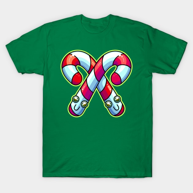 Candy Cane Twins T-Shirt by ArtisticDyslexia